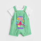Newborn Dungaree Set for 10 Month | Customizable Dungaree Set | Ideal for Celebrations - GREEN - 0 - 5 Months Old (Chest 18")