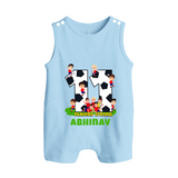 Newborn Romper Suit/ Sleeveless Romper for 11 Month | Customizable Romper Suit/ Sleeveless Romper | Ideal for Celebrations - BABY BLUE - 0 - 5 Months Old (Chest 18")