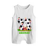 Newborn Romper Suit/ Sleeveless Romper for 11 Month | Customizable Romper Suit/ Sleeveless Romper | Ideal for Celebrations - WHITE - 0 - 5 Months Old (Chest 18")
