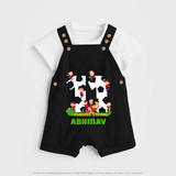 Newborn Dungaree Set for 11 Month | Customizable Dungaree Set | Ideal for Celebrations - BLACK - 0 - 5 Months Old (Chest 18")