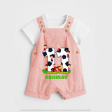 Newborn Dungaree Set for 11 Month | Customizable Dungaree Set | Ideal for Celebrations - PEACH - 0 - 5 Months Old (Chest 18")