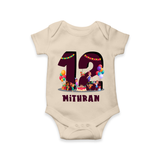 Newborn Romper/Onesie for 1 Year | Customizable Bodysuit | Ideal for Celebrations - IVORY - New Born (Chest 14")
