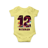 Newborn Romper/Onesie for 1 Year | Customizable Bodysuit | Ideal for Celebrations - PASTEL YELLOW - New Born (Chest 14")