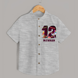 Newborn Shirt for 1 Year | Customizable Shirt | Ideal for Celebrations - GREY - 0 - 6 Months Old (Chest 23")