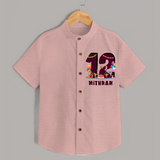 Newborn Shirt for 1 Year | Customizable Shirt | Ideal for Celebrations - PEACH - 0 - 6 Months Old (Chest 23")