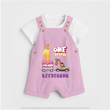 Baby Dress for 1 Month | Custom Print Dungaree Set | Ideal Gift - BABY PINK - 0 - 5 Months Old (Chest 18")