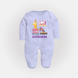 Baby Dress for 1 Month | Custom Print Full Sleeve Bodysuit/ Sleep Suit/ Jumpsuit | Ideal Gift - BABY BLUE - New Born (Chest 7.5")