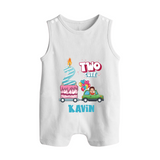 Baby Milestone Romper Suit/ Sleeveless Romper | Custom 2 Month Romper Suit/ Sleeveless Romper | Soft, Skin-Friendly Cotton - WHITE - 0 - 5 Months Old (Chest 18")