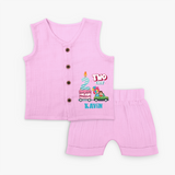 Baby Milestone Jabla Set | Custom 2 Month Jabla Set | Soft, Skin-Friendly Cotton - BABY PINK - 0 - 3 Months Old (Chest 9.8")