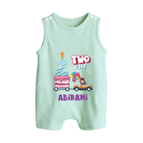 Celebrate 2 Month with Custom Romper Suit/ Sleeveless Romper | Personalized Newborn Outfit | Soft Cotton Comfort - MINT GREEN - 0 - 5 Months Old (Chest 18")