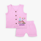 Celebrate 2 Month with Custom Jabla Set | Personalized Newborn Outfit | Soft Cotton Comfort - BABY PINK - 0 - 3 Months Old (Chest 9.8")