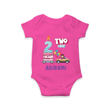 Celebrate 2 Month with Custom Romper | Personalized Newborn Outfit | Soft Cotton Comfort - HOT PINK - New Born (Chest 14")