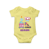 Celebrate 2 Month with Custom Romper | Personalized Newborn Outfit | Soft Cotton Comfort - PASTEL YELLOW - New Born (Chest 14")