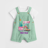 Monthly Milestone Baby Dungaree Set -3rd Month | Personalized Print | Cute & Comfortable - MINT GREEN - 0 - 5 Months Old (Chest 18")