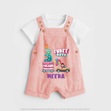Monthly Milestone Baby Dungaree Set -3rd Month | Personalized Print | Cute & Comfortable - PEACH - 0 - 5 Months Old (Chest 18")
