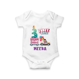 Monthly Milestone Baby Bodysuit -3rd Month | Personalized Print | Cute & Comfortable - WHITE - New Born (Chest 14")