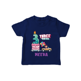 Monthly Milestone Baby T-Shirt -3rd Month | Personalized Print | Cute & Comfortable - NAVY BLUE - 0-5 Months Old (Chest 17")