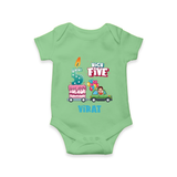 Newborn Romper/Onesie for 5 Month | Customizable Bodysuit | Ideal for Celebrations - GREEN - New Born (Chest 14")