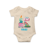 Newborn Romper/Onesie for 5 Month | Customizable Bodysuit | Ideal for Celebrations - IVORY - New Born (Chest 14")