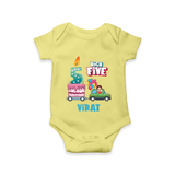 Newborn Romper/Onesie for 5 Month | Customizable Bodysuit | Ideal for Celebrations - PASTEL YELLOW - New Born (Chest 14")