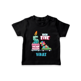 Newborn T-Shirt for 5 Month | Customizable T-Shirt | Ideal for Celebrations - BLACK - 0-5 Months Old (Chest 17")
