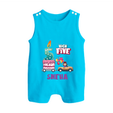Baby Milestone Romper Suit/ Sleeveless Romper | Custom 5 Month Romper Suit/ Sleeveless Romper | Soft, Skin-Friendly Cotton - SKY BLUE - 0 - 5 Months Old (Chest 18")
