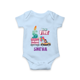 Baby Milestone Romper | Custom 5 Month Onesie | Soft, Skin-Friendly Cotton - BABY BLUE - New Born (Chest 14")