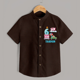 Celebrate 6 Month with Custom Shirt | Personalized Newborn Outfit | Soft Cotton Comfort - CHOCOLATE BROWN - 0 - 6 Months Old (Chest 23")