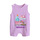 Monthly Milestone Baby Romper Suit/ Sleeveless Romper -6th Month | Personalized Print | Cute & Comfortable - LILAC - 0 - 5 Months Old (Chest 18")
