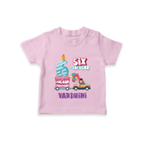 Monthly Milestone Baby T-Shirt -6th Month | Personalized Print | Cute & Comfortable - BABY PINK - 0-5 Months Old (Chest 17")