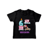 Monthly Milestone Baby T-Shirt -6th Month | Personalized Print | Cute & Comfortable - BLACK - 0-5 Months Old (Chest 17")