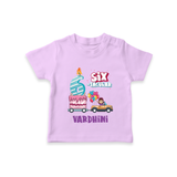 Monthly Milestone Baby T-Shirt -6th Month | Personalized Print | Cute & Comfortable - LILAC - 0-5 Months Old (Chest 17")