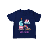 Monthly Milestone Baby T-Shirt -6th Month | Personalized Print | Cute & Comfortable - NAVY BLUE - 0-5 Months Old (Chest 17")