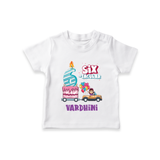 Monthly Milestone Baby T-Shirt -6th Month | Personalized Print | Cute & Comfortable - WHITE - 0-5 Months Old (Chest 17")