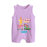 Celebrate 7 Month with Custom Romper Suit/ Sleeveless Romper | Personalized Newborn Outfit | Soft Cotton Comfort - LILAC - 0 - 5 Months Old (Chest 18")