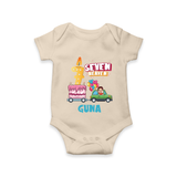 Celebrate 7 Month with Custom Romper | Personalized Newborn Outfit | Soft Cotton Comfort - IVORY - New Born (Chest 14")