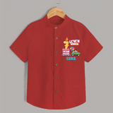 Celebrate 7 Month with Custom Shirt | Personalized Newborn Outfit | Soft Cotton Comfort - RED - 0 - 6 Months Old (Chest 23")