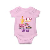 Monthly Milestone Baby Bodysuit -7th Month | Personalized Print | Cute & Comfortable - BABY PINK - New Born (Chest 14")