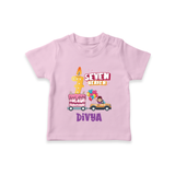Monthly Milestone Baby T-Shirt -7th Month | Personalized Print | Cute & Comfortable - BABY PINK - 0-5 Months Old (Chest 17")