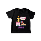 Monthly Milestone Baby T-Shirt -7th Month | Personalized Print | Cute & Comfortable - BLACK - 0-5 Months Old (Chest 17")