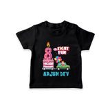 Monthly Milestone Baby T-Shirt -8th Month | Personalized Print | Cute & Comfortable - BLACK - 0-5 Months Old (Chest 17")