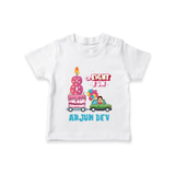 Monthly Milestone Baby T-Shirt -8th Month | Personalized Print | Cute & Comfortable - WHITE - 0-5 Months Old (Chest 17")
