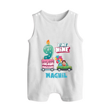 Baby Milestone Romper Suit/ Sleeveless Romper | Custom 9 Month Romper Suit/ Sleeveless Romper | Soft, Skin-Friendly Cotton - WHITE - 0 - 5 Months Old (Chest 18")