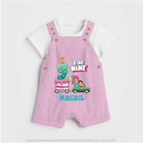 Baby Milestone Dungaree Set | Custom 9 Month Dungaree Set | Soft, Skin-Friendly Cotton - BABY PINK - 0 - 5 Months Old (Chest 18")