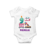 Celebrate 9 Month with Custom Romper | Personalized Newborn Outfit | Soft Cotton Comfort - WHITE - New Born (Chest 14")