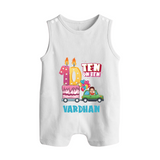 Baby Milestone Romper Suit/ Sleeveless Romper | Custom 10 Month Romper Suit/ Sleeveless Romper | Soft, Skin-Friendly Cotton - WHITE - 0 - 5 Months Old (Chest 18")