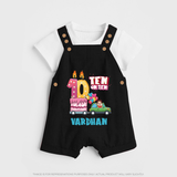 Baby Milestone Dungaree Set | Custom 10 Month Dungaree Set | Soft, Skin-Friendly Cotton - BLACK - 0 - 5 Months Old (Chest 18")