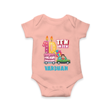 Baby Milestone Romper | Custom 10 Month Onesie | Soft, Skin-Friendly Cotton - PEACH - New Born (Chest 14")