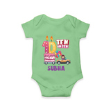Celebrate 10 Month with Custom Romper | Personalized Newborn Outfit | Soft Cotton Comfort - GREEN - New Born (Chest 14")
