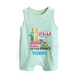 Baby Milestone Romper Suit/ Sleeveless Romper | Custom 11 Month Romper Suit/ Sleeveless Romper | Soft, Skin-Friendly Cotton - MINT GREEN - 0 - 5 Months Old (Chest 18")
